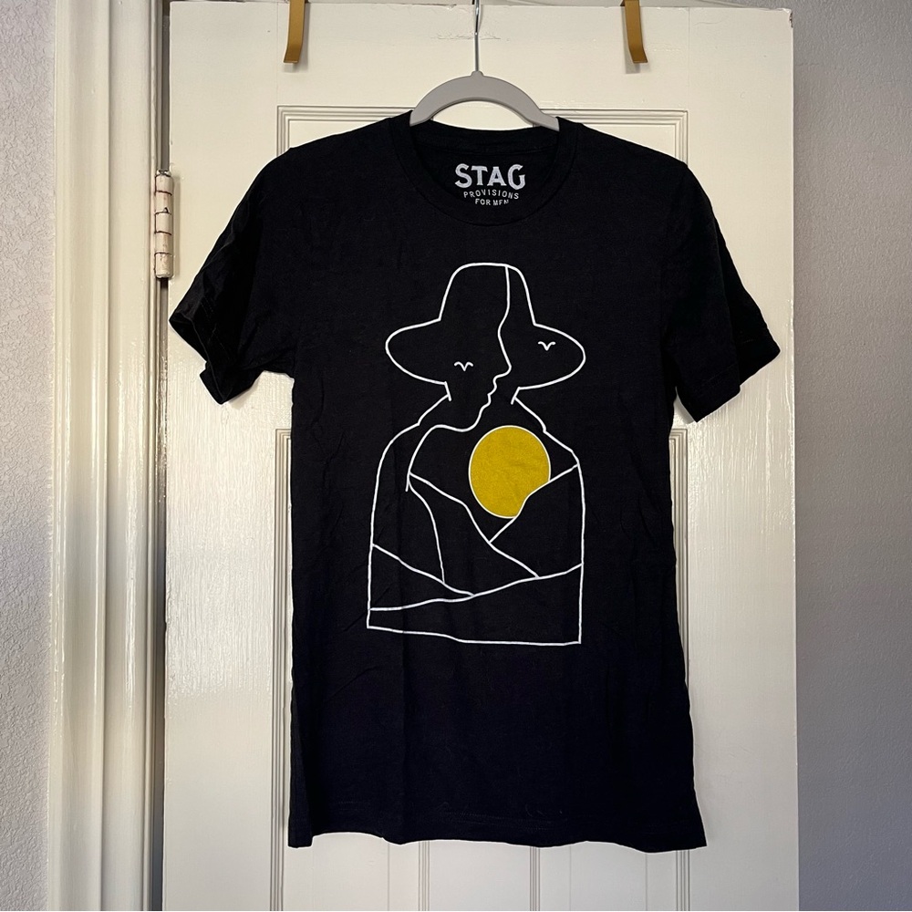 STAG Cowboy Western Graphic Black T-Shirt
